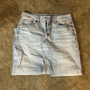 American Eagle Low Rise Denim Maxi Skirt